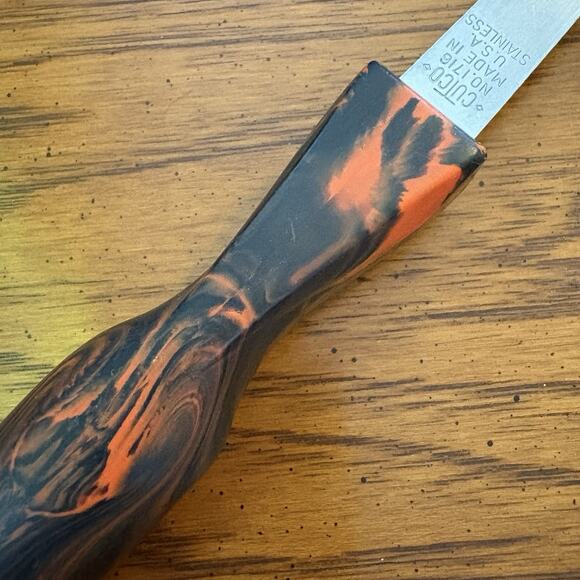 Vintage Cutco 1716 Slotted Turner Stainless Steel Spatula Flipper Brown Swirl - Picture 7 of 7